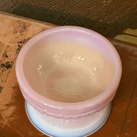 Wilkerson Glass Pink Slag Owl Fairy Lamp – Satin Art Glass Two-Piece Fairy Light - Picture 3 of 5